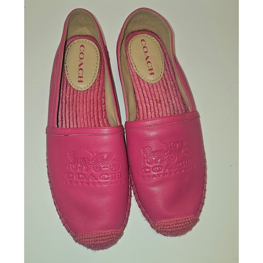 Coach Leatherware Charlie Espadrilles Flats Hot Pink sz 10 Slip On
